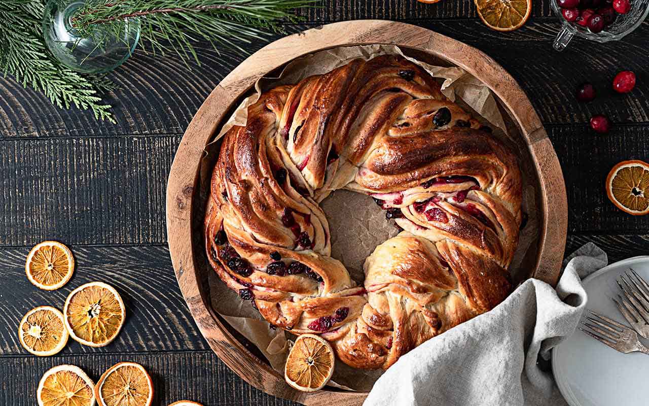 Sauerteig Cranberry Orangen Kranz Rezept mit Anleitung